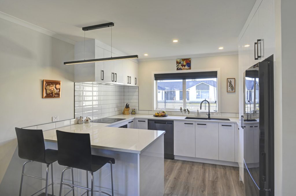 A new white kitchen in a freshly built house